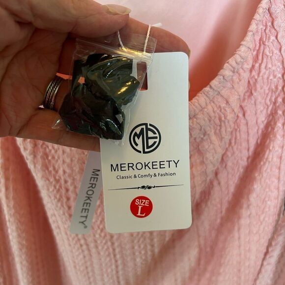 NWT MEROKEETY SUMMER SLEEVELESS SQUARE NECK TIE STRAP Lined MINI DRESS L
Bbb - Picture 14 of 14